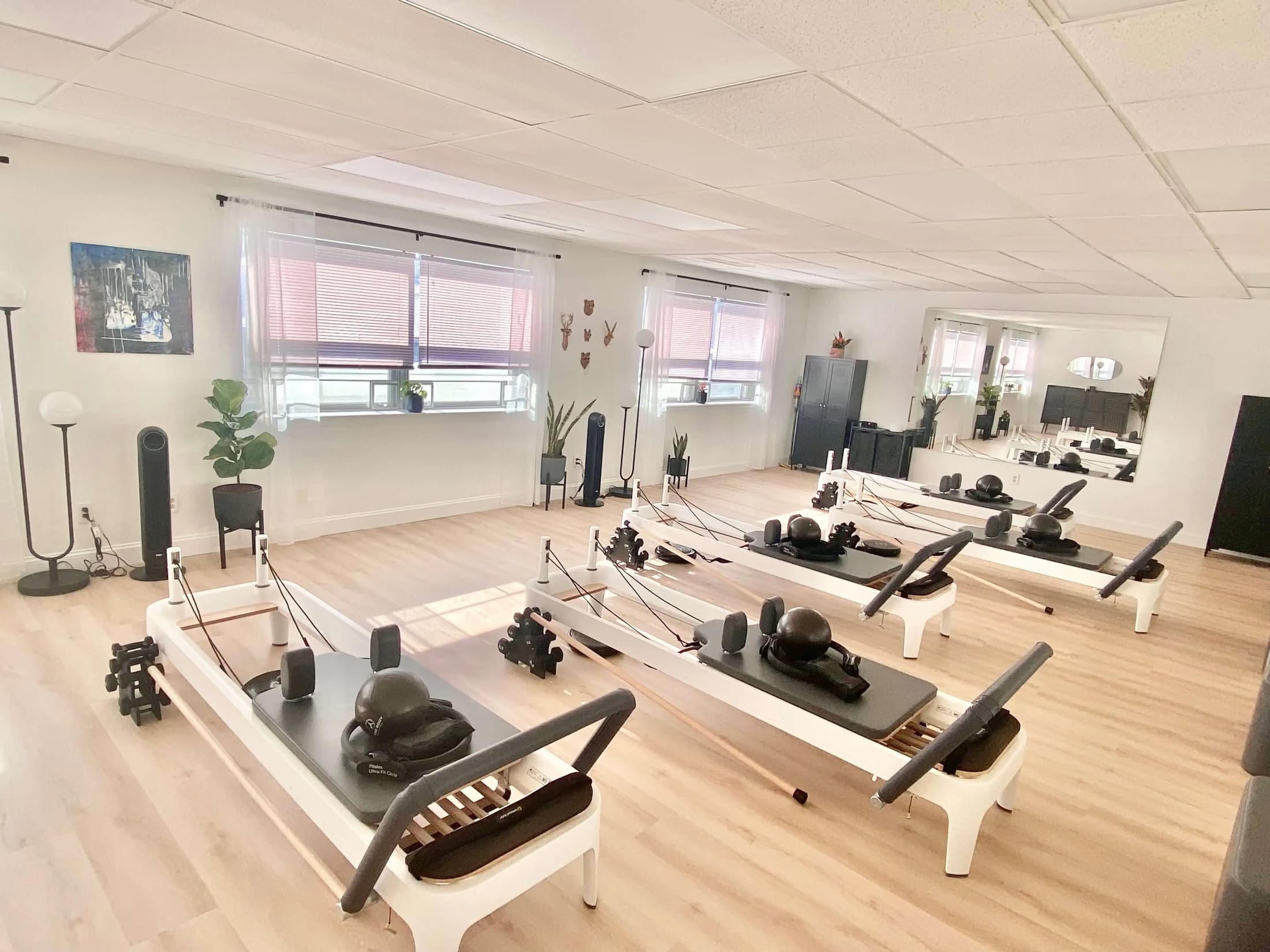 The reformer studio at Right Fit Pilates in Bethesda